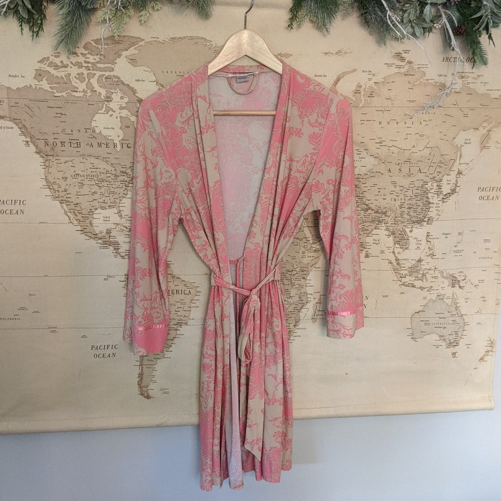 BOGO FREE Linea Donatella peach and tan robe